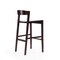 Manhattan Comfort Klismos Barstool in Ivory and Dark Walnut (Set of 3) 3-BS014-IV - alternate 3